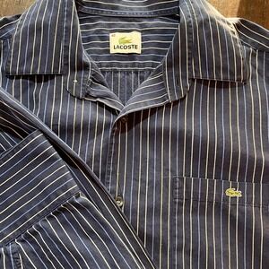 Lacoste Mens Striped Button Down Long‎ Sleeve Shirt Casual Business